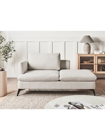 Beliani Chaiselongue SIEVOZ in Beige/Schwarz - (W) 155 x (H) 84 x (L) 85 cm linksseitig