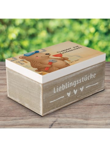 Mr. & Mrs. Panda Holzkiste Klempner Leidenschaft Design mit Spruch in Weiß