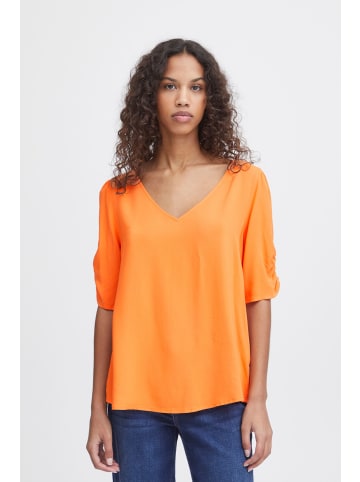 ICHI Shirtbluse IHMAIN SS2 20118436 fließendes Shirttop mit Raffung in Orange