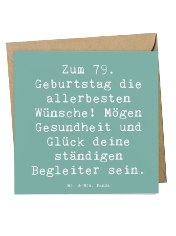 Mr. & Mrs. Panda Einladungskarte Spruch 79. Geburtstag Glückwüns... in Meeresbrise