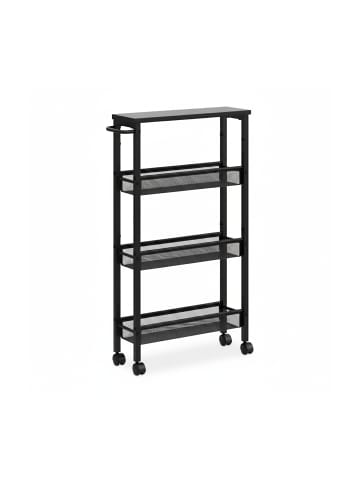 relaxdays Nischenwagen in Schwarz - (B)13 x (H)77 x (T)45,5 cm