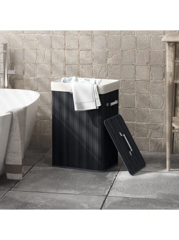 HOMCOM Wäschekorb in Schwarz 40L x 30B x 60H cm