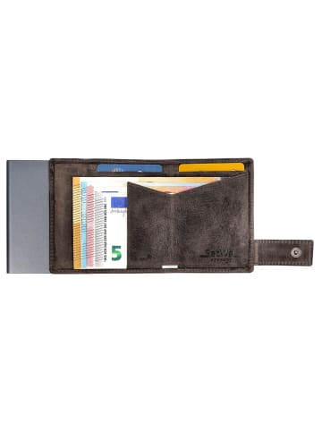SecWal Kreditkartenetui Geldbörse RFID Leder 9 cm in grau
