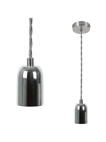 ZMH Pendelleuchte 1-flammige E27 in silber vintage H 130cm
