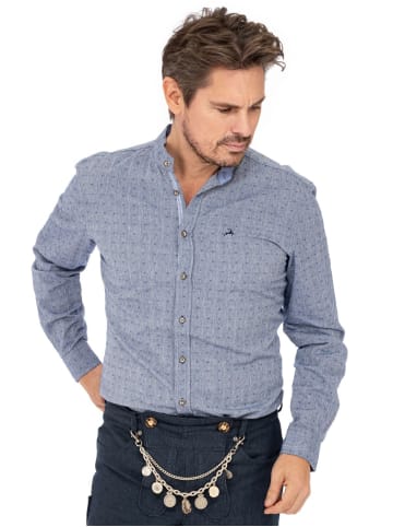 MADDOX Stehkragenhemd H-113 in blau