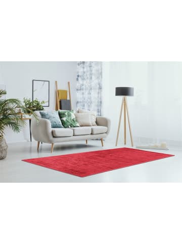 Kurzflor Teppich Karla 125 in Kirschrot