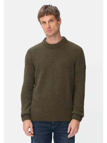 Camel Active Strickpullover aus Merinowollgemisch in Olivgrün
