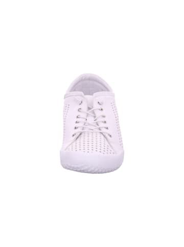 Esgano Damenschnürrschuhe halb gelocht oder geflochten Da.-Sneaker in  Weiß