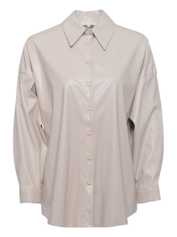 Freshlions Kunstleder Shirt Celio in Beige