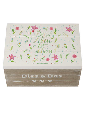 Mr. & Mrs. Panda Geschenkbox Blumen Leben mit Spruch in Bunt
