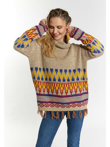 usha FESTIVAL Damen Strickpullover in Hellbeige Mehrfarbig