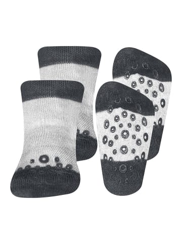 ewers 2er-Set Krabbelsocken Uni in grau