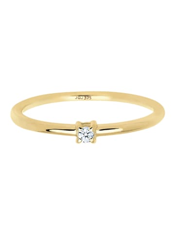 Elli DIAMONDS  Ring 375 Gelbgold Verlobungsring in Weiß