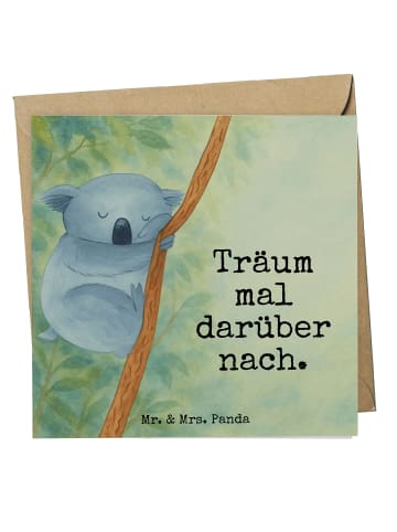 Mr. & Mrs. Panda Einladungskarte Koalabär Design mit Spruch in Weiß