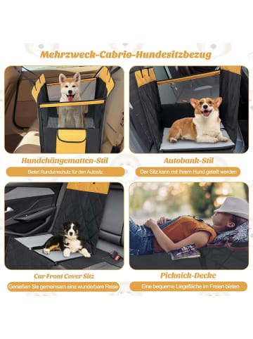 COSTWAY 2 in 1 Hundedecke Auto Rückbank in Schwarz