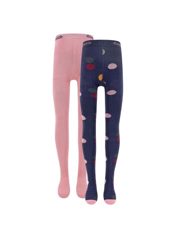 ewers 2er-Set Strumpfhose 2er Pack Punkte/Uni in himbeere