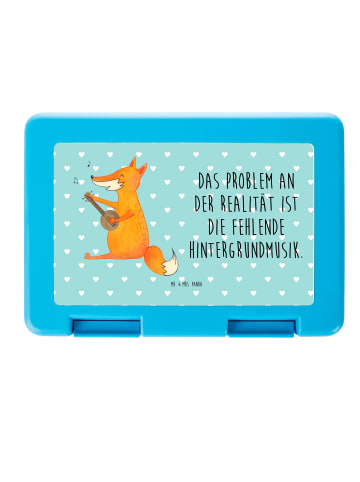 Mr. & Mrs. Panda Lunchbox Fuchs Gitarre mit Spruch in Türkis Pastell
