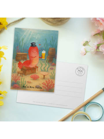 Mr. & Mrs. Panda Designkarte Hummer Weizen Design ohne Spruch in Weiß