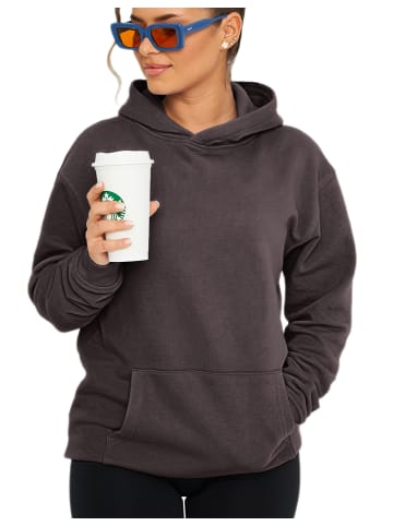 DAILY COTTON Kapuzenpullover - Unifarben im Oversize Schnitt - Kapuzenpullover Loose-Fit Basic Oversize Hoodie Einfarbig Sweatshirt in Anthra