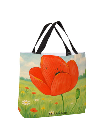 Mr. & Mrs. Panda Shopper Damen Blume Mohnblume Design ohne Spruch in Weiß
