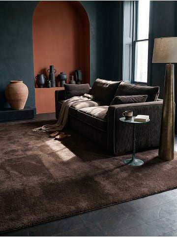 KADIMA DESIGN Teppich Hochflor Uni rutschhemmend weich wohnlich Wohnzimmer gemütlich in Braun
