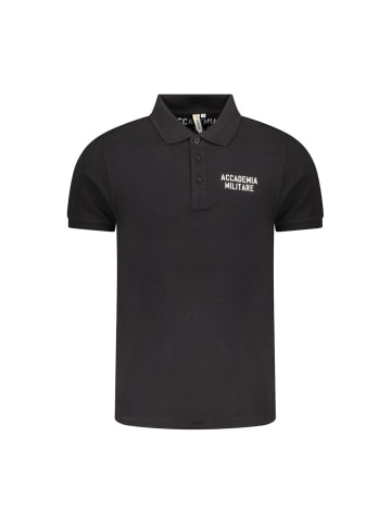 ACCADEMIA MILITARE Schwarz Baumwolle Herren Polo Hemd