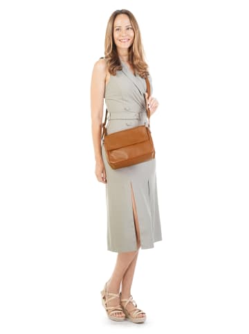 Samantha Look Umhängetasche echt Leder in cognac