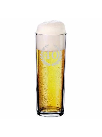 LUXENTU Kölschglas Kölner Stange mit Gravur 40. Jubiläum 0,2 Liter in transparent