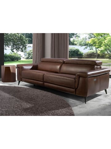Angel Cerdá Relaxsofa 6117 in Braun/Schwarz – (B)215 x (T)103 x (H)99 cm