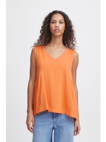ICHI Tanktop IHMAIN TO2 20118438 fließendes Shirttop mit Raffung in Orange