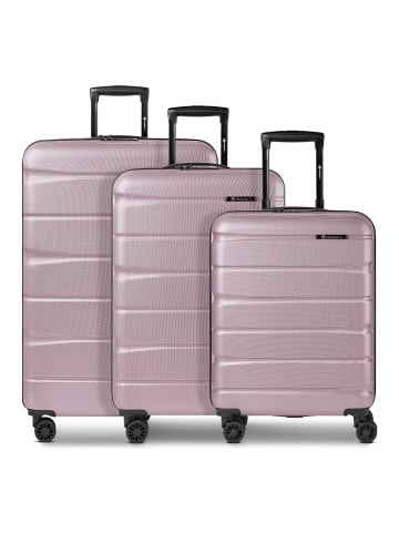 Franky Munich 4.0 4 Rollen Kofferset 3-teilig mit Dehnfalte in shiny rose shiny