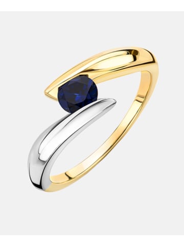 Diamant L'éternel Ring aus 375 Gelbgold mit Saphir gedreht
