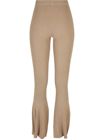 Urban Classics Urban Classics Damen Ladies Rib Knit Bootcut Leggings in unionbeige