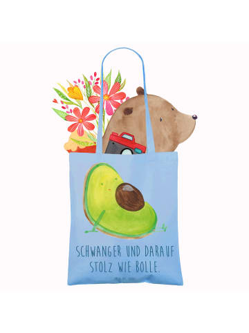 Mr. & Mrs. Panda Tragetasche Avocado Schwangerschaft mit Spruch in Sky Blue