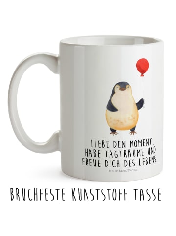 Mr. & Mrs. Panda Trinkbecher Pinguin Luftballon mit Spruch in Weiß