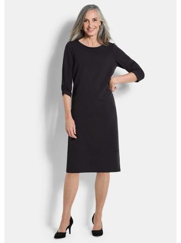 GOLDNER Kurzgröße:  Jerseykleid mit Krepp-Qualität in schwarz