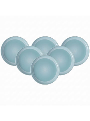 like. by Villeroy & Boch 6er Set Speiseteller Perlemor Aqua ø 27,1 cm in blau