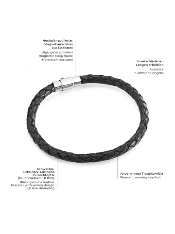 Rafaela Donata Leder-Armband Echtleder in schwarz