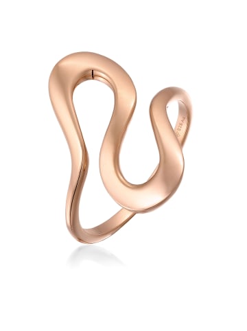 Elli Ring 925 Sterling Silber Spirale, Wellen in Rosegold