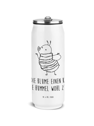 Mr. & Mrs. Panda Wasserflasche Hummel flauschig mit Spruch in Weiß