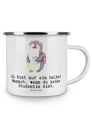 Mr. & Mrs. Panda Tasse Studentin Herz mit Spruch in Weiß