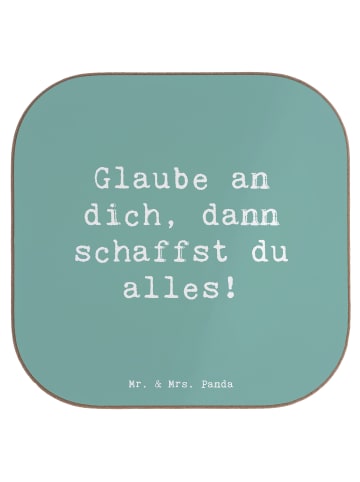 Mr. & Mrs. Panda Untersetzer Glas Spruch Angst überwinden mit Sp... in Meeresbrise