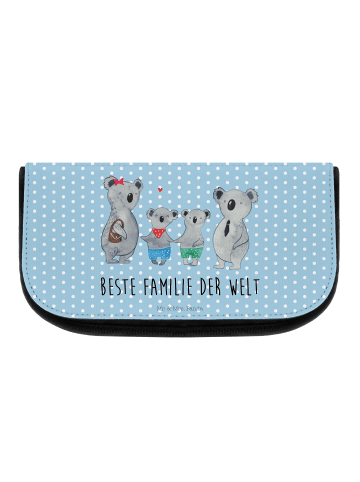 Mr. & Mrs. Panda Kosmetiktasche Koala Familie zwei mit Spruch in Blau Pastell