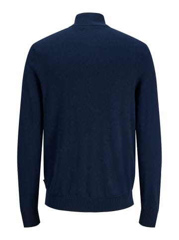 JACK & JONES Junior Strickjacke mit Viertelreißverschluss in Navy Blazer