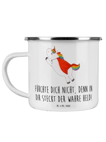 Mr. & Mrs. Panda Emaille Tasse Ängste vor Monstern besiegen mit ... in Weiß