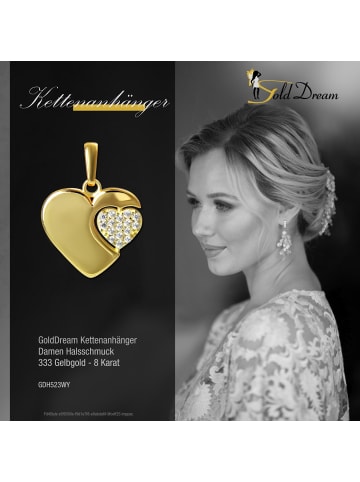 GoldDream Anhänger Gold 333 Gelbgold - 8 Karat Doppelherz Kettenanhänger