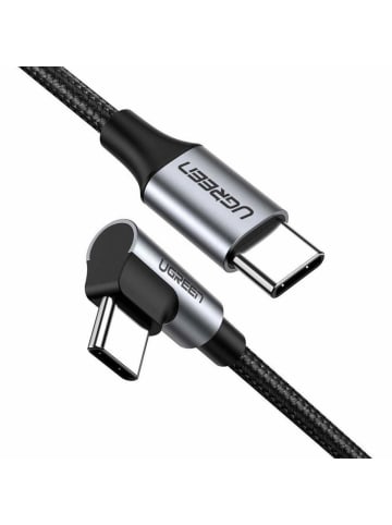 Ugreen Winkelkabel USB Typ C auf USB Typ C Schnellladekabel 60W in in Schwarz-Grau