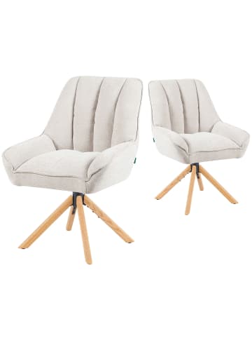 DUBI Möbel 2er-Set: Drehstuhl Mika-Leon in Creme - (B)60 x (H)88 x  (T)68 cm
