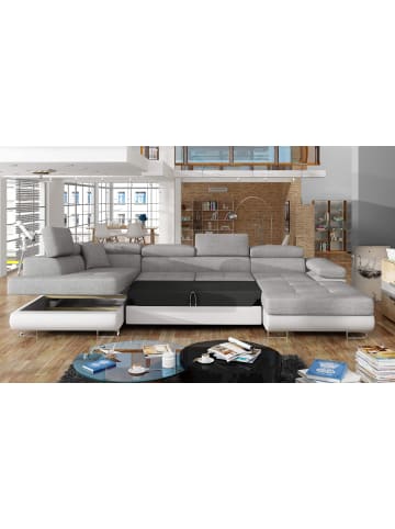 MF Design Rodri Recamiere Links in Grau -  (L) 202 x (B) 345 x (H) 90 cm