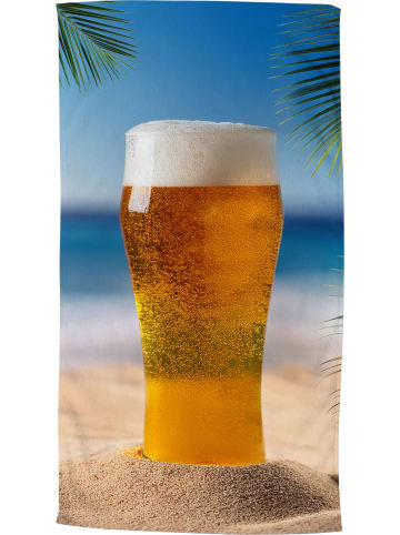 Good Morning Velours-Frottier Strandtuch in bunt